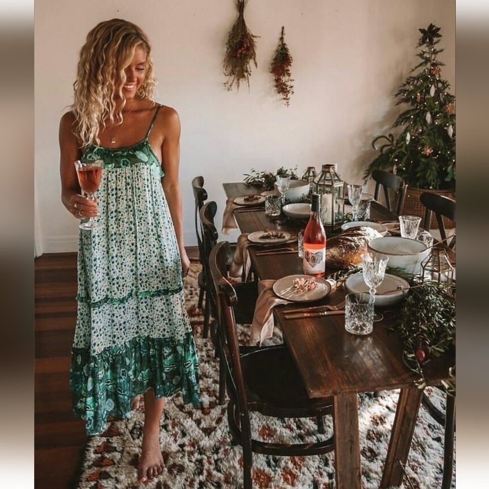 R. Vivimos Strappy Tiered Dress Size S 4/6